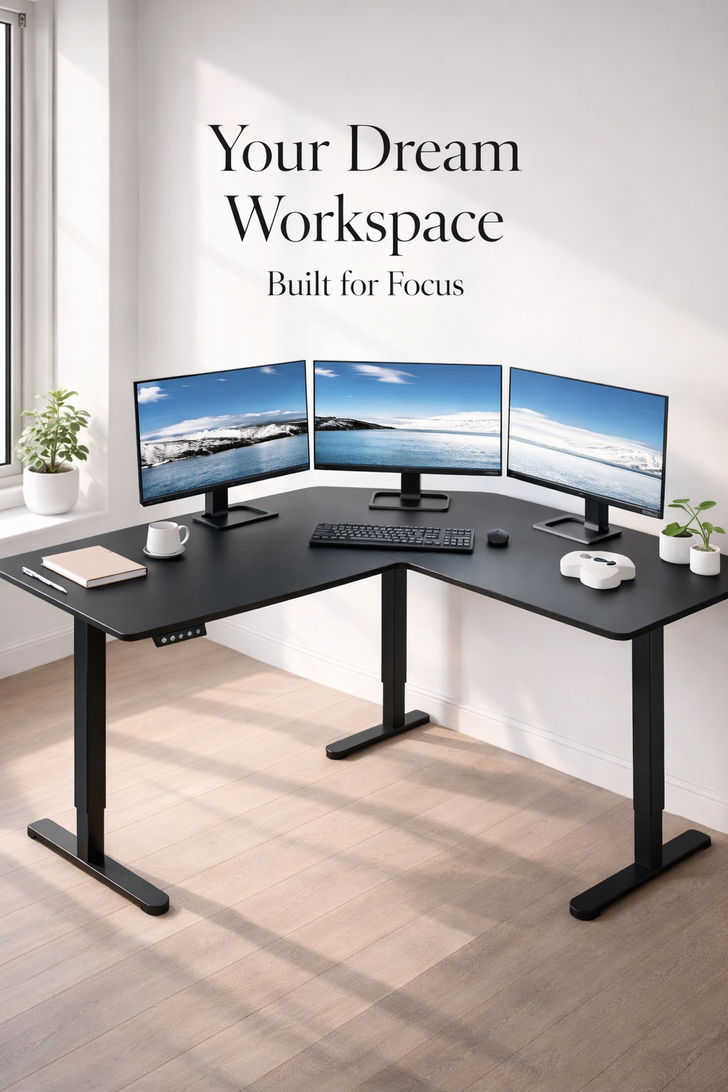 VIVO Electric Standing Desk Setup